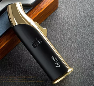 Lubinski Yeni Stil Tek Torch Masa Çakmağı Gold-Siyah