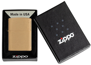 Zippo Brushed Brass Logo Çakmak